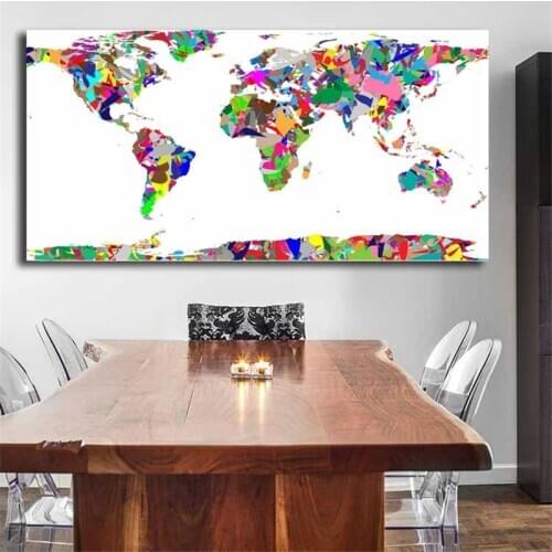 World Map Minimalist Watercolor Wall Art Canvas Poster And Print Canvas Painting Decorative Picture For Bedroom Home Decor HD