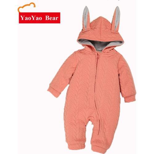 Height 55-85cm Baby Boys Girls Long Sleeve Jumpsuit Outdoor Clothes Children Onepiece Infant Brand Kids Autumn Rabbit Pattern ro