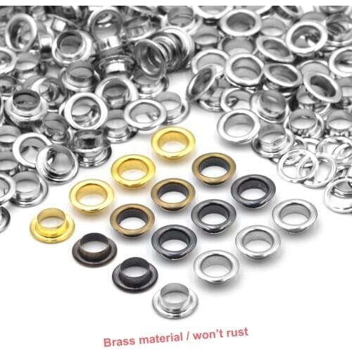KALASO 100sets 8mm Pure Brass Material Grommet Eyelet With Washer Fit Leather Craft Shoes Belt Cap Bag DIY Accessories