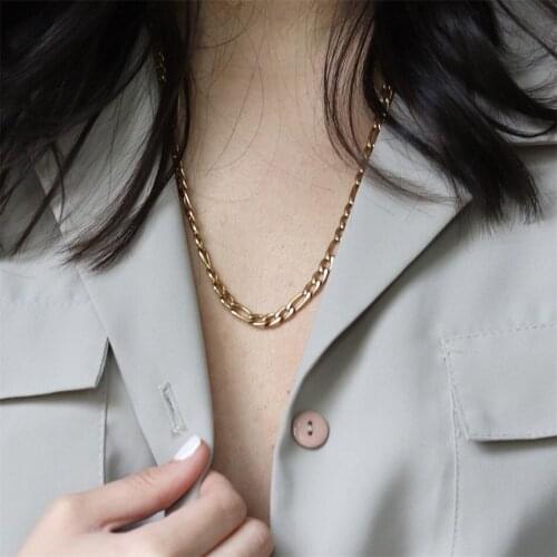 New Fashion Necklace Franco Chain 36L Stainless Steel Gold Color Women Colar Gift Jewelry Choker