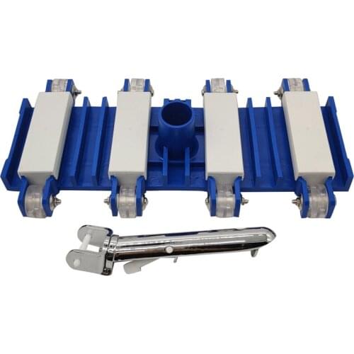 Swimming Pool Vacuum Head with Wheels, 14-Inch Aluminum Handle for Concrete or Plaster Pool Cleaning