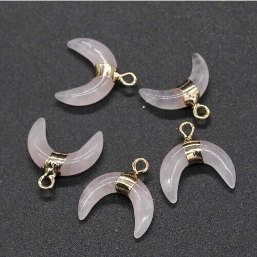 New Fashion Rose Quartzs Charms Pendant Natural Stone Pink Crystal Pendants for DIY Necklace Earring Jewelry Making Size 16x18mm