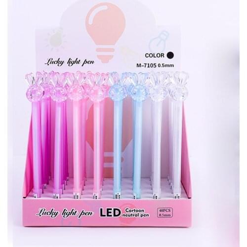 40 pcs/lot Transparent Crystal Rabbit Gel Pen Cute 0.5 mm Neutral Pen School Office writing Supplies Promotional Gift