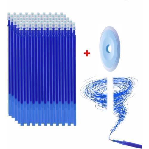 50 pcs/set Erasable Refill Rod Magic Erasable Pen Washable Handle 0.5mm Blue Black Ink Gel Pen Office School Writing Stationery