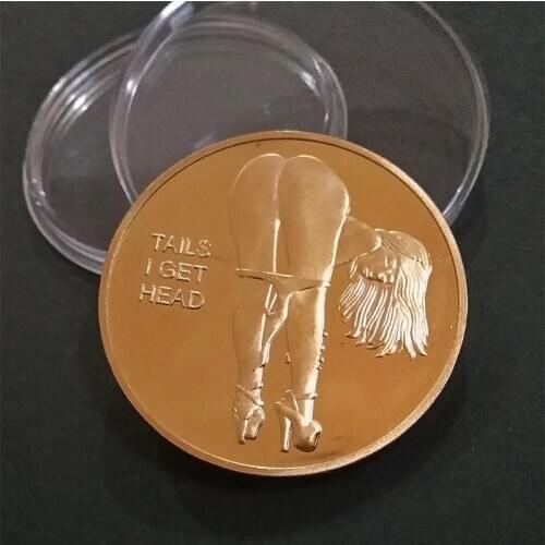 Sexy Woman Coin Get Tails Head! Adult Challenge Lucky Girl Commemorative Coins C