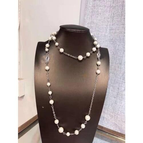Top Quality Fashion Party Jewelry Crystal Pearls Necklace Luxcy Party Necklace Vintage Chain Jewelry Neckalce