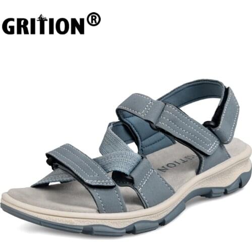 GRITION Women Outdoor Sandals Trekking Flat Heels Non-Slip Lightweight Ladies Summer Beach Shoes Breathable Fashion 2021 New 41