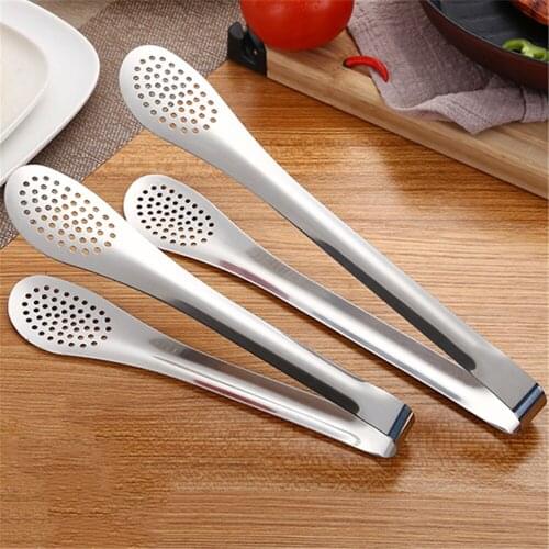 1pcs Hollow-Out Stainless Steel Food Tongs Kitchen Utensils Buffet Cooking Tool Anti Heat Bread Clip Pastry Clamp Utensil Tongs