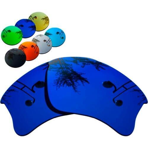 100% Precisely Cut Polarized Replacement Lenses for Flak Jacket XLJ Sunglasses Deep Blue Mirrored Coating Color- Choices