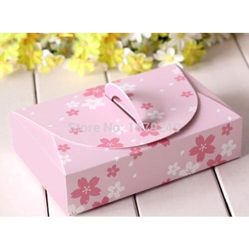 18*12*5cm Flower Bakery packaging box cake box pink sakura paper boxes wedding decoration boxes 100pcs/lot
