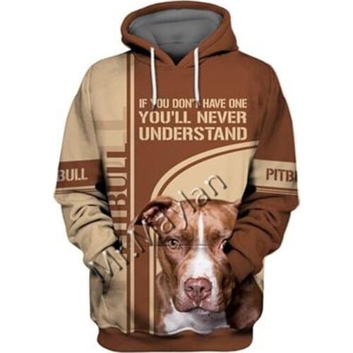 2021 Fashion Animal Pit Bull 3D Printed Hoodie Men Women Casual Pet Dog Designs Hooded Oversized Hooded Coat Drop Shipping WQ-27