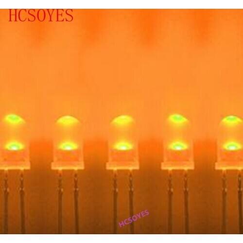 5mm In-line lamp beads LED F5 yellow hair yellow highlight short feet 5mm round head led light emitting diode