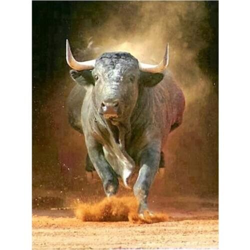 5D Diamond Painting Full Square/Round Strong Bull Diamond Mosaic Embroidery Animal Crystal Rhinestone Arts Picture Home Decor