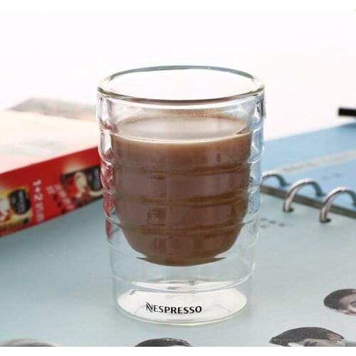 6pcs/lot Caneca Hand Blown Double Wall Whey Protein Canecas Nespresso Coffee Mug EspressoThermal Glass 150ml