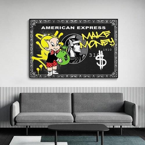 Alec Graffiti Monopoly Millionaire Money Street Art Canvas Print Painting Wall Picture Modern Living Room Home Decoration Poster