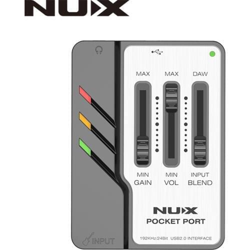 NUX Pocket Port Portable Guitar USB Audio Interface 192kHz/24bit USB Audio Interface Professional Guitar Accessories
