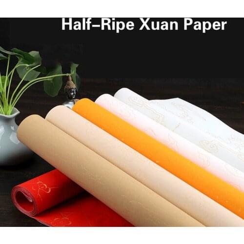 Calligraphy Papers Painting Rijstpapier Half-Ripe Rice Paper Carta Di Riso with Pattern Paper Craft Supplies 10 Sheet 69*138cm