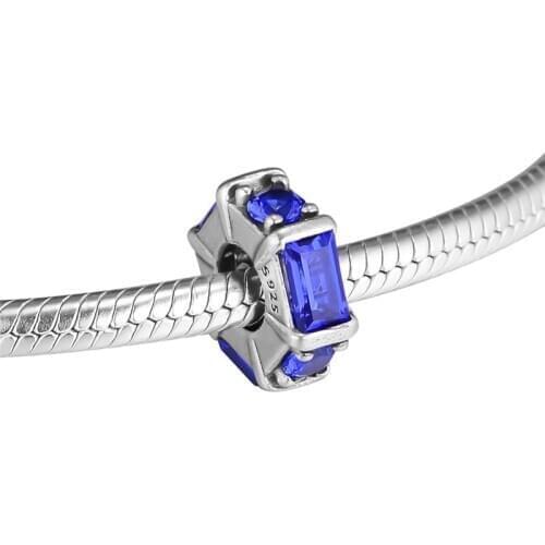 Ice Sculpture Spacer Beads for Jewelry Making Silver 925 Original Charm Beads for Bracelets Women Blue CZ Crystal Beads Jewelry