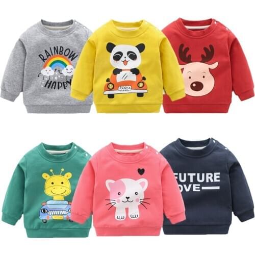 Children Clothes Autumn Winter Long Sleeve Sweaters Baby Boys Cute Cartoon Tops Warm Dinosaur Hoodie Casual Sweatershirt Outwear