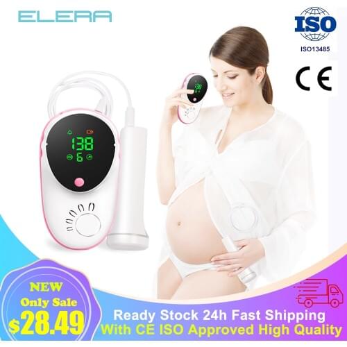 New Baby Heartbeat Fetal Doppler Detector Portable Ultrasound Pregnant Heart Rate Monitor LCD Display Pocket Vascular