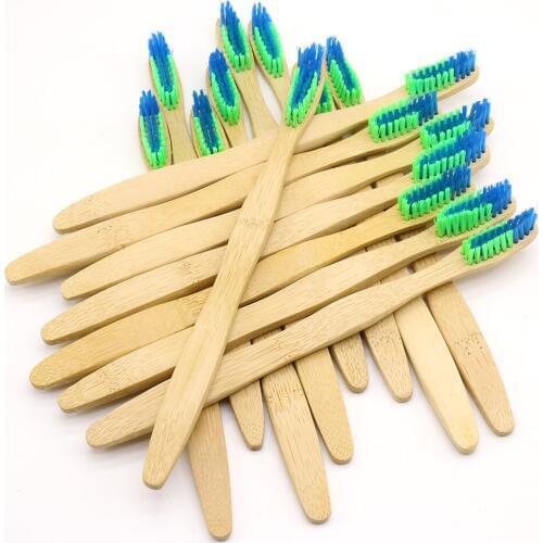 DR.PERFECT 1000 Pcs 2Colour Soft Head Bamboo Toothbrush Wholesale Eco friendly Wooden Bamboo Toothbrush Oral Care Soft Bristle