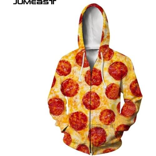 Jumeast Brand Men Women 3D Printed Food Long Sleeve Jacket Sport Pullover New Fashion Spring Zipper Hoodies