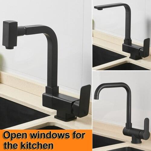 Matte Black Kitchen Faucet Purity Sink Hot and Cold Mixer Tap Purification Kitchen Water Faucets Taps for Open kitchen windows