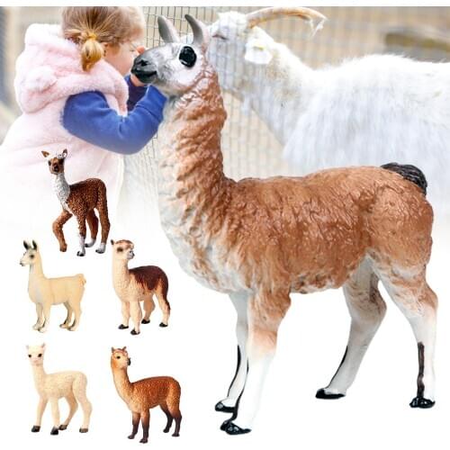 Cute Simulation Alpaca Model Animal Design Display Mold Home Model Action Figure Decoration Supplies Kids Educational Toys Gift