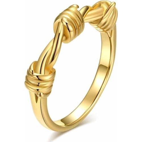 Minimalist Jewelry Fashion Twisted Rings for Women Men Titanium Steel Braided Knot Party Street Accessories