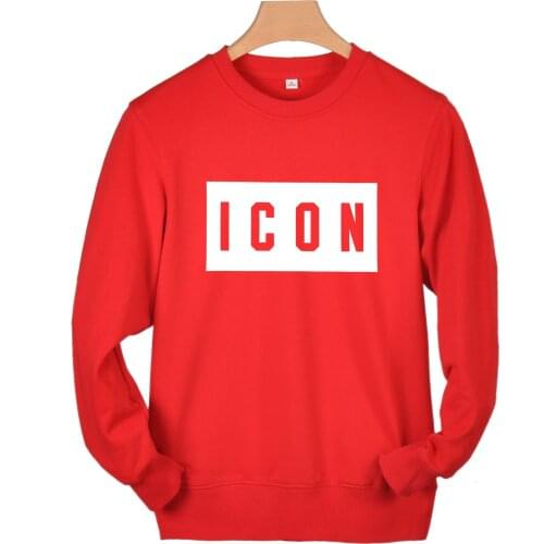 Fashion ICON letter printing round neck padded Sweatshirts pullover cotton retro loose women men top Sweatshirt