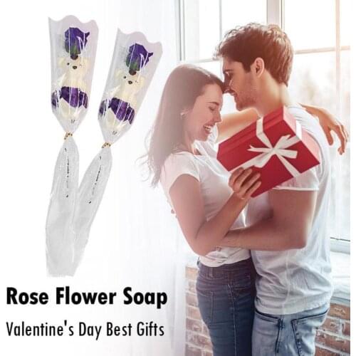 Soap Flowers With Bears Single Bear Soap Rose Bouquet Cute Simulation Rose Flower Valentines Day Gift family Party Supplies
