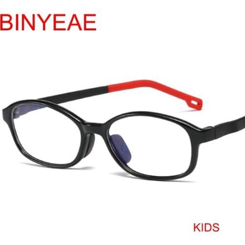 Blue Light Glasses Black Red Boy Girl Frame eye protection Transparent Blocking Anti Reflective Eyeglasses silicone materials
