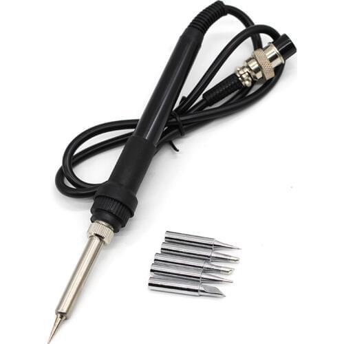 BGA Soldering Station Solder Iron Handle For Lukey HAKKO 936 902 702 701 8586 Repair Rework Station With 5pcs Solder Iron Tip
