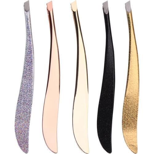 1 Pcs Colorful New Arrival Professional Stainless Steel Tweezer Eyebrow Face Nose Hair Clip Remover Tool Banana Clip
