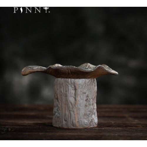 PINNY Creative Pottery Tea Strainers Leaf Shape Ceramic Tea Leaf Spice Filter Pigmented Kung Fu Tea Accessories