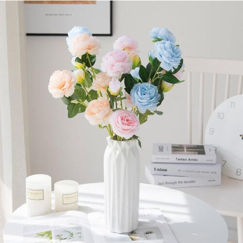 Peony Rose Wedding Simulation Bouquet Artificial Handmade Fake Flower Cross-border Plant Silk Flower Window Decoration Flower