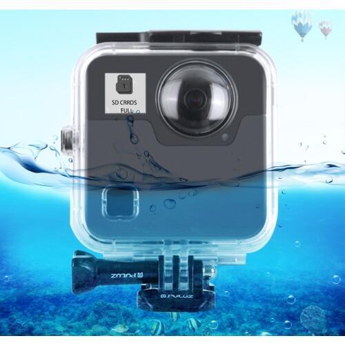 PULUZ 45m Underwater Waterproof Shockproof Housing Diving Case for GoPro Fusion, with Buckle Basic Mount & Screw