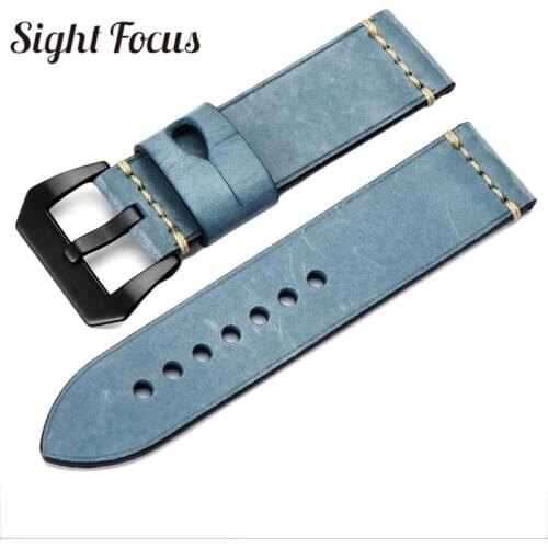 20mm 22mm 24mm 26mm Vintage Vegetable Tanned Watch Band Leather Strap for Panerai Watchband Accessory Bracelet Belt Montre Reloj