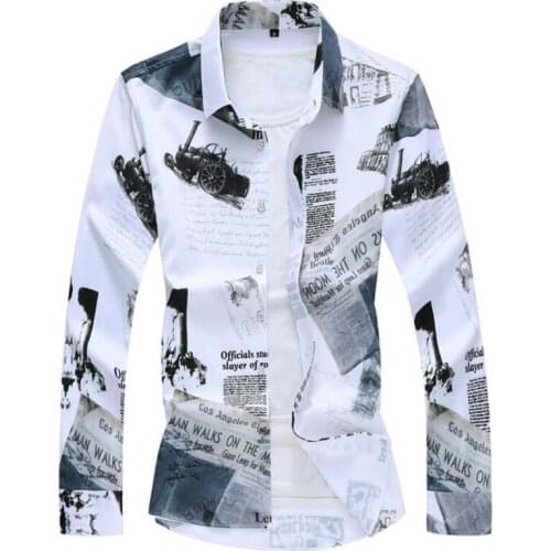 Long-sleeved shirts mens рубашка ropa hombre new products for autumn printing long-sleeved Chinese style all-match single
