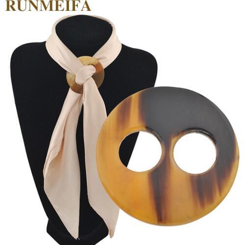RUNMEIFA Jewel The Cylinder Ring Shaped Scarf Ring Natural Ox Horn Scarf Buckle Environmental Pig Nose Shaped Buckle