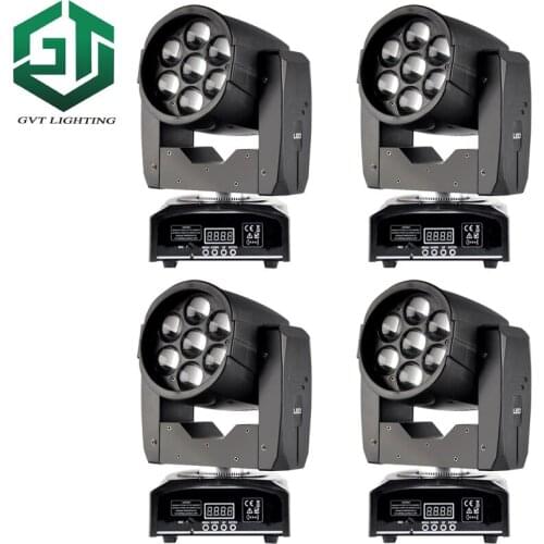 4pcs/lot LED Moving Head Zoom Light 16 DMX Channel 7*12W RGBW 4 IN1 Color Mixing DMX DJ Lighting Stage Lights