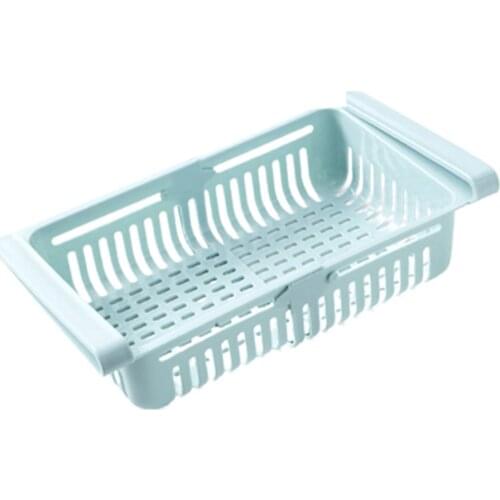 Pull-Out Refrigerator Storage Basket Pp Material Cool Compartment Storage Rack Stretch Design Save Space