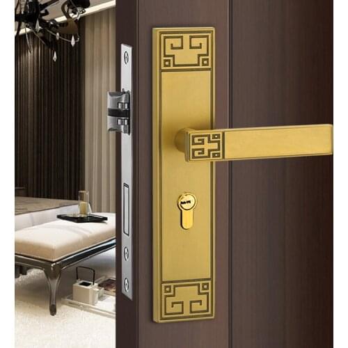 1 Set New Chinese Style Zinc Alloy Home Room Door Lock Kitchen Bedroom Interior Door Lock Safety Anti-theft Mute Locks Core