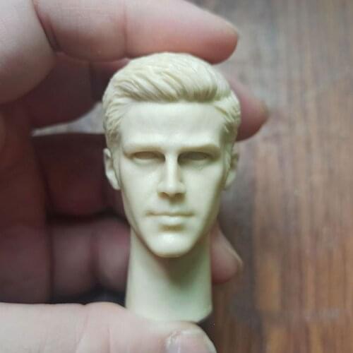 In Stock 1/6th Male The Supehero Grant Gustin Head Sculpture Unpainted White Color For 12inch DIY Figure Collectable