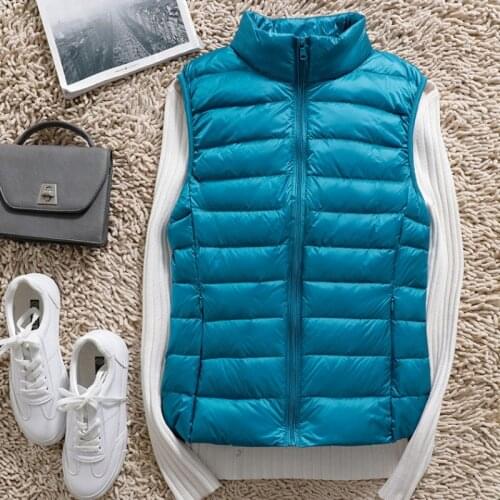 Womens Vest Autumn Winter Ultra Light Down Windproof Sleeveless Lightweight Long Waistcoat Warm Fashion Female Vests Plus Size