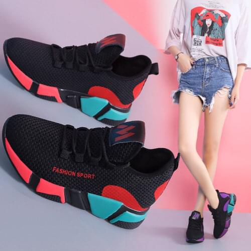 2021 New Women Casual Shoes Breathable Mesh Platform Sneakers Women Fashion Cloth Shoes Woman One-Step Sports Single Shoes