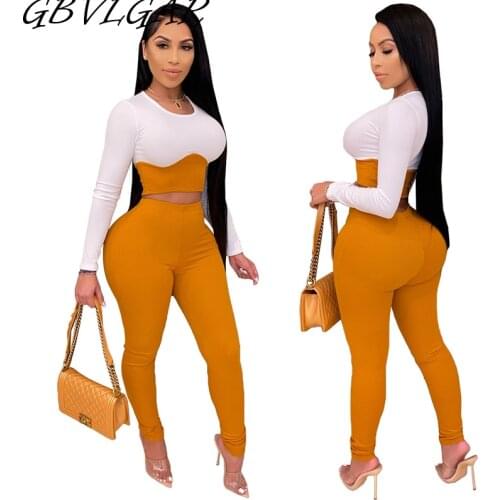 Fitness Women Long Sleeve Knit Set Workout Patchwork O Neck Top Push Up High Waist And Leggings Pants Sporty Female Matching Set