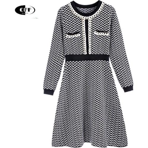 Korean Casual Midi Dress Fashion Chic Long Sleeve Autumn Winter Knit Lace Up Streewear Elegant Women Dresses Femme Robe traf Y2K