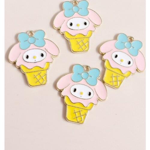 10pcs 25*28mm Cute Bow Cup Rabbit Charms Necklaces Earrings Pendants diy Animal Charms Pendants Jewelry Making Accessories Craft