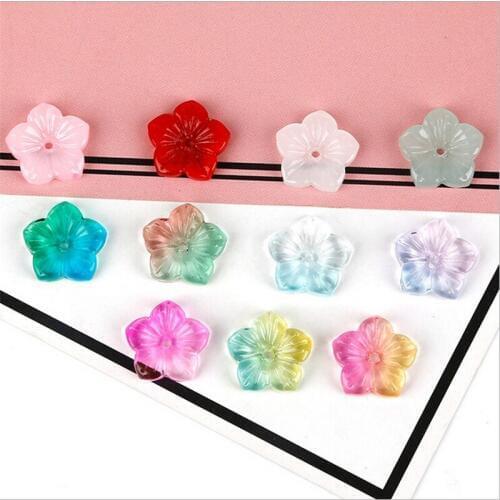 10pcs/lot 13mm charms glass flower beads connectors for diy earrings hair clip jewelry making handmade accessories material